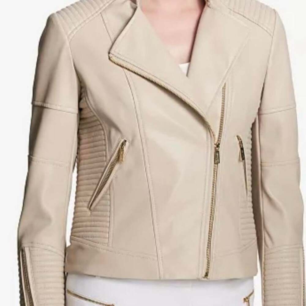 Calvin Klein Women's Cream and Tan Jacket